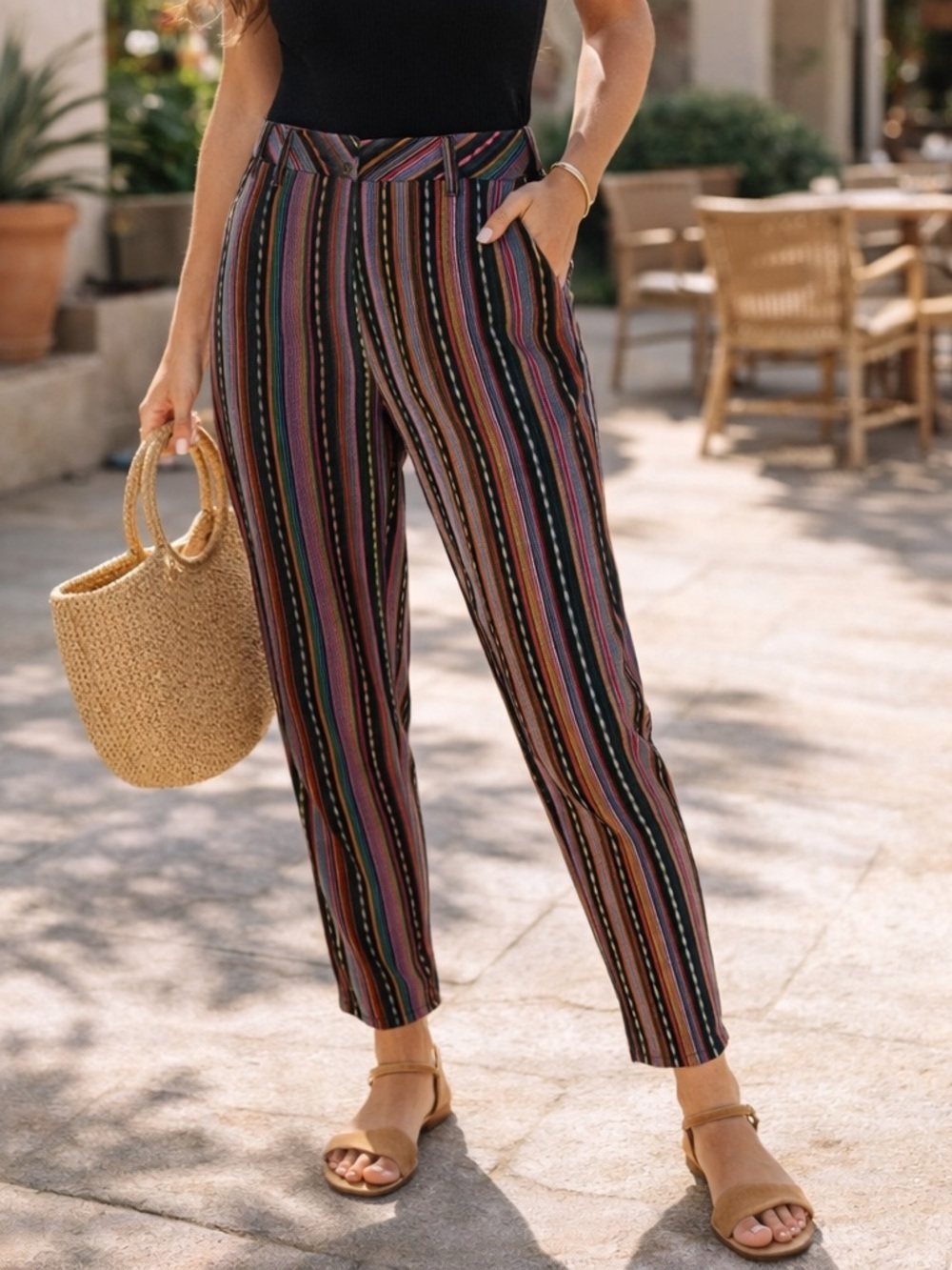 Philosophy Multicolor Striped Pants NWT Brand New with Tags Size 8